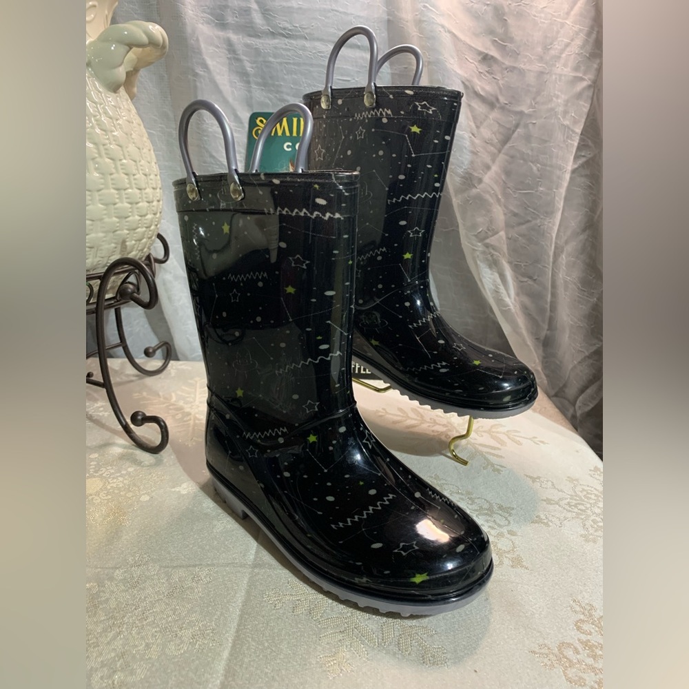 Zoogs Kids Black Celestial Rain Boots